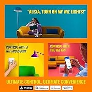 Echo Pop  newest model  with WiZ 60W A19 LED Smart Color Bulb   Connects to Your Wi Fi   E26 Base   Control with Voice or App   Matter Compatible