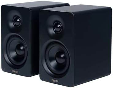 Edifier M60 Multimedia Speaker Bluetooth 5 3  66W RMS  Hi Res Audio & Hi Res Wireless Audio  LDAC 3 Mid Bass & 1 Tweeter  USB C & Aux Inputs  Compact Desktop Speaker   Black  Renewed