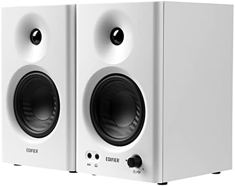 Edifier MR4 42W Powered Monitor Speakers  1 Tweeter & 4 Woofer  Balanced TRS/RCA/AUX  Monitoring/Music Mode  for PC/PS5/TV  Music Production & Gaming White
