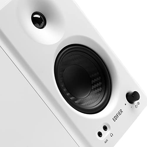 Edifier MR4 42W Powered Monitor Speakers  1 Tweeter & 4 Woofer  Balanced TRS/RCA/AUX  Monitoring/Music Mode  for PC/PS5/TV  Music Production & Gaming White