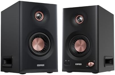 Edifier MR5 2 0 Studio Monitor Bookshelf Speakers  110W RMS   Hi Res Audio  Bluetooth 6 0  3 Way Active Design  Room Compensation  XLR/TRS/RCA Inputs  Compact Size for Home Studio & Music   Black