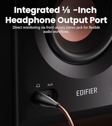 Edifier MR5 2 0 Studio Monitor Bookshelf Speakers  110W RMS   Hi Res Audio  Bluetooth 6 0  3 Way Active Design  Room Compensation  XLR/TRS/RCA Inputs  Compact Size for Home Studio & Music   Black