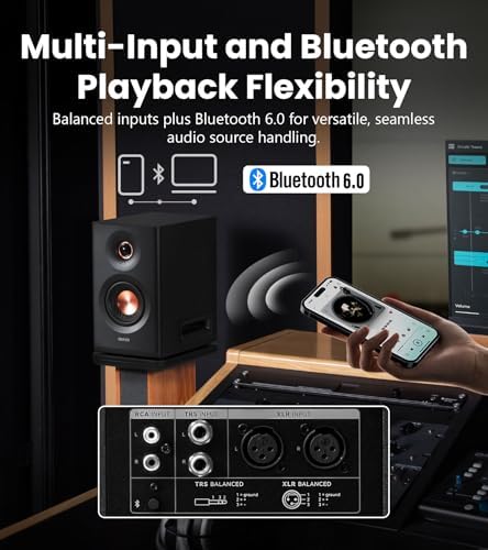 Edifier MR5 2 0 Studio Monitor Bookshelf Speakers  110W RMS   Hi Res Audio  Bluetooth 6 0  3 Way Active Design  Room Compensation  XLR/TRS/RCA Inputs  Compact Size for Home Studio & Music   Black