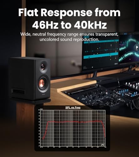 Edifier MR5 2 0 Studio Monitor Bookshelf Speakers  110W RMS   Hi Res Audio  Bluetooth 6 0  3 Way Active Design  Room Compensation  XLR/TRS/RCA Inputs  Compact Size for Home Studio & Music   Black