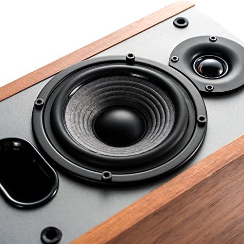 Edifier P12 Passive Bookshelf Speaker   2 Way Speakers with Built in Wall Mount Bracket   Wood Color  Pair   Needs Amplifier or Receiver to Operate