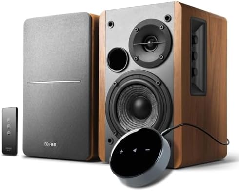 Edifier Powered Bookshelf Speakers R1280T with WiiM Mini AirPlay2 Wireless Wi Fi Audio Streamer  Stream Hi Res Audio from Spotify  Amazon Music and More