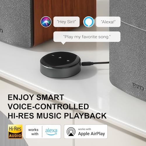 Edifier Powered Bookshelf Speakers R1280T with WiiM Mini AirPlay2 Wireless Wi Fi Audio Streamer  Stream Hi Res Audio from Spotify  Amazon Music and More