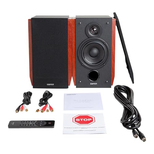 Edifier R1700BTs Active Bluetooth Bookshelf Speakers   2 0 Wireless Near Field Studio Monitor Speaker   66w RMS with Subwoofer Line Out