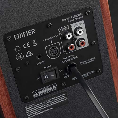 Edifier R1700BTs Active Bluetooth Bookshelf Speakers   2 0 Wireless Near Field Studio Monitor Speaker   66w RMS with Subwoofer Line Out