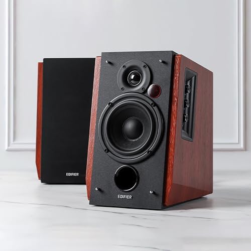 Edifier R1700BTs Active Bluetooth Bookshelf Speakers   2 0 Wireless Near Field Studio Monitor Speaker   66w RMS with Subwoofer Line Out