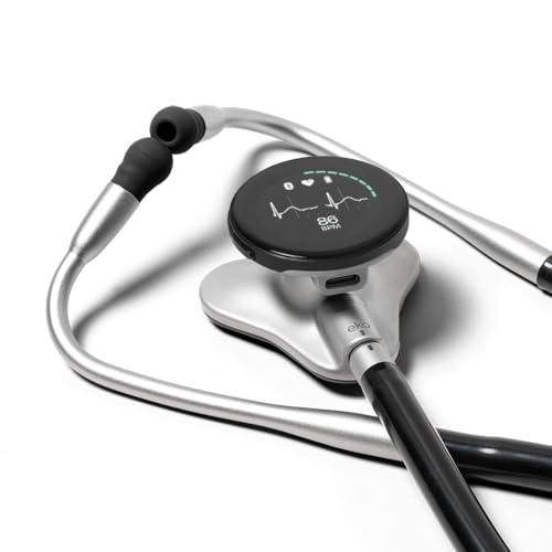 Eko CORE 500  Digital Stethoscope   40x Amplification  Active Noise Cancellation  3 Lead ECG  FDA Cleared AI with Eko   Full Color Display  Reimbursement Eligible  Silver