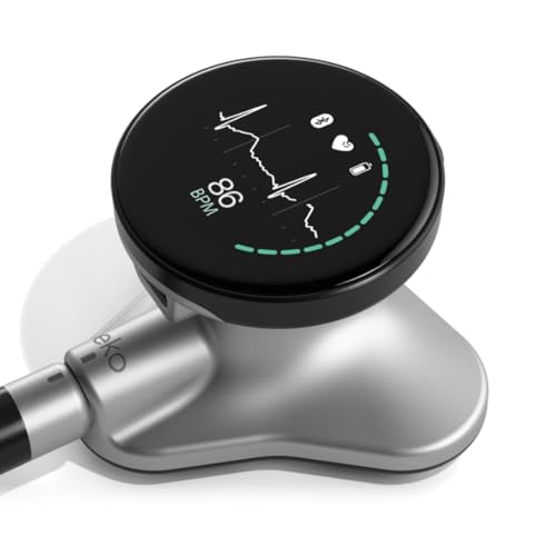 Eko CORE 500  Digital Stethoscope   40x Amplification  Active Noise Cancellation  3 Lead ECG  FDA Cleared AI with Eko   Full Color Display  Reimbursement Eligible  Silver