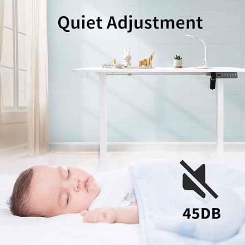 Electric Adjustable Standing Desk Frame Workstation Up to 47 2 Ergonomic Standing Up Desk Base with Memory Controller White Frame Only