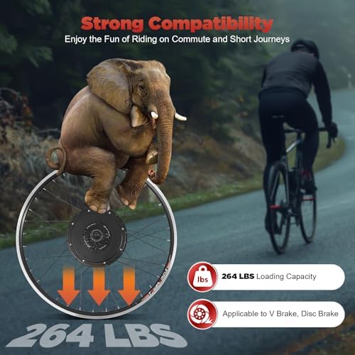 Electric Bike Conversion Kit  48V 1000W 700C 28/ 29 Front/Rear Wheel Electric Bicycle Hub Kit Dual Mode Controller w/LCD Display & PAS  5 Speed Adjustment E Bike Conversion Kit