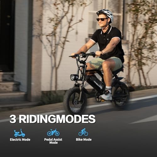 Electric Bike  16 Fat Tire E Bike for Teens/Adults  500W Small E Bike with 36V/12 8Ah Removable Battery  Up to 22MPH  45 Mile Range  Electric Dirt/Mountain Bike for Woman/Men A13