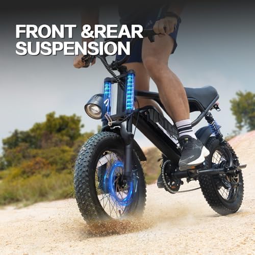 Electric Bike  16 Fat Tire E Bike for Teens/Adults  500W Small E Bike with 36V/12 8Ah Removable Battery  Up to 22MPH  45 Mile Range  Electric Dirt/Mountain Bike for Woman/Men A13