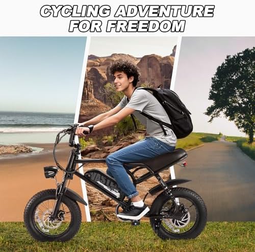 Electric Bike  16 Fat Tire E Bike for Teens/Adults  500W Small E Bike with 36V/12 8Ah Removable Battery  Up to 22MPH  45 Mile Range  Electric Dirt/Mountain Bike for Woman/Men A13