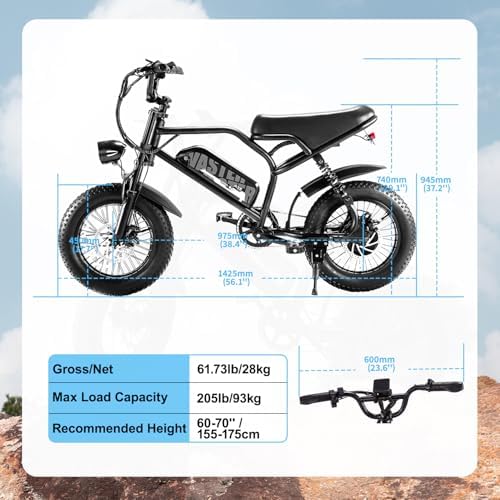 Electric Bike  16 Fat Tire E Bike for Teens/Adults  500W Small E Bike with 36V/12 8Ah Removable Battery  Up to 22MPH  45 Mile Range  Electric Dirt/Mountain Bike for Woman/Men A13
