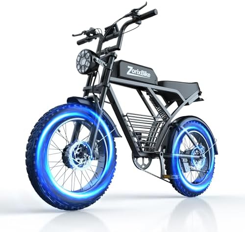 Electric Bike for Adults 48V 20AH   Peak Power 1500/3000W Brushless Motor Electric Bicycle   Max Speed 31 35MPH   Max 80 Miles Range   20 x 4 0 Fat Tire Dirt E Bike 7 Speed