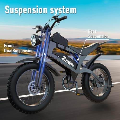 Electric Bike for Adults 48V 20AH   Peak Power 1500/3000W Brushless Motor Electric Bicycle   Max Speed 31 35MPH   Max 80 Miles Range   20 x 4 0 Fat Tire Dirt E Bike 7 Speed