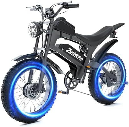 Electric Bike for Adults 48V 20AH   Peak Power 1500/3000W Brushless Motor Electric Bicycle   Max Speed 31 35MPH   Max 80 Miles Range   20 x 4 0 Fat Tire Dirt E Bike 7 Speed