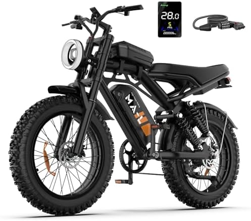Electric Bike for Adults   30MPH  70 100 Mile  PAS Mode  Fat Tire E Bike  48V 15Ah/25Ah Removable Battery  Full Suspension  LCD Display  20 All Terrain Tires Electric Bicycle for Off Road Commute