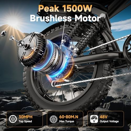 Electric Bike for Adults   30MPH  70 100 Mile  PAS Mode  Fat Tire E Bike  48V 15Ah/25Ah Removable Battery  Full Suspension  LCD Display  20 All Terrain Tires Electric Bicycle for Off Road Commute