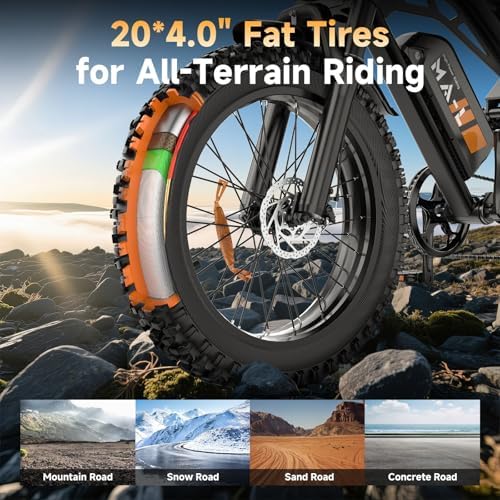 Electric Bike for Adults   30MPH  70 100 Mile  PAS Mode  Fat Tire E Bike  48V 15Ah/25Ah Removable Battery  Full Suspension  LCD Display  20 All Terrain Tires Electric Bicycle for Off Road Commute