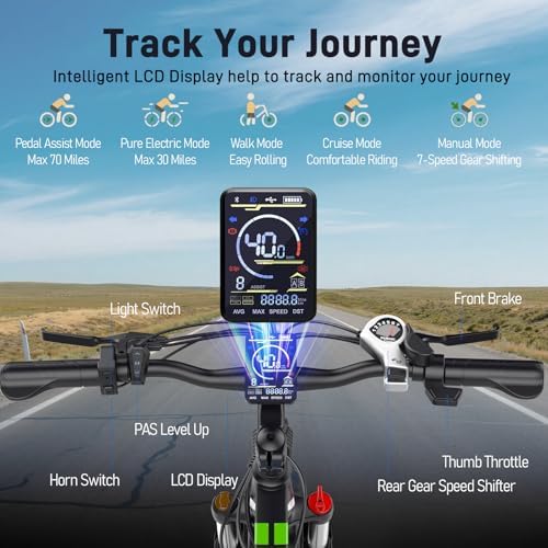 Electric Bike for Adults  Peak 1500W Ebike 26 Electric Mountain Bike 70 Miles Range  648Wh Removable Battery  40KMH Fast Commuter Electric Bicycle for Men  Lockable Front Suspension  7 Speed Gears