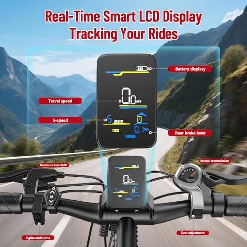 Electric Bike for Adults 1000W Electric Mountain Ebike 25MPH 40Miles Electric Dirt Bike  7 Speed  26 Tires Removable Battery  Shock Absorber  Commuter E Bike 