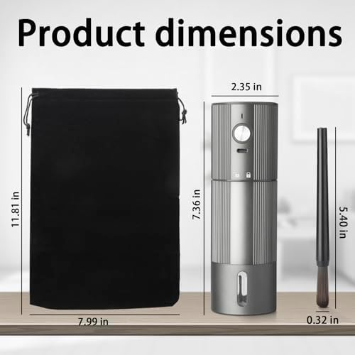 Electric Coffee Grinder Portable Conical Burr Coffee Grinder with 45 Adjustable Settings  Cordless Coffee Burr Grinder for Espresso  Home  Travel  Camping  Office  Silver 