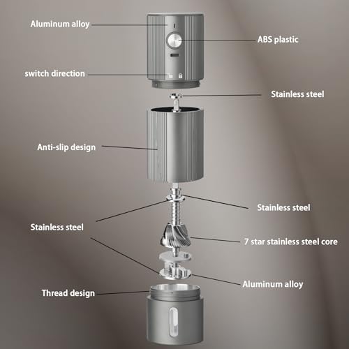 Electric Coffee Grinder Portable Conical Burr Coffee Grinder with 45 Adjustable Settings  Cordless Coffee Burr Grinder for Espresso  Home  Travel  Camping  Office  Silver 