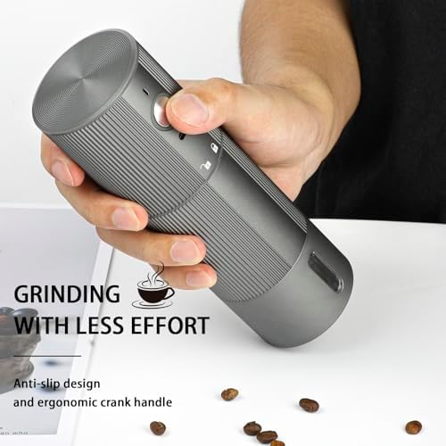 Electric Coffee Grinder Portable Conical Burr Coffee Grinder with 45 Adjustable Settings  Cordless Coffee Burr Grinder for Espresso  Home  Travel  Camping  Office  Silver 