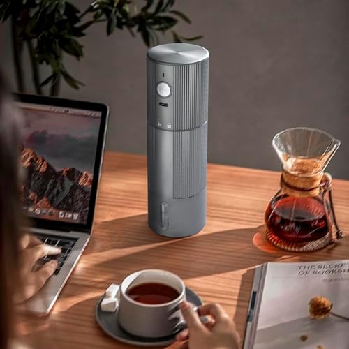 Electric Coffee Grinder Portable Conical Burr Coffee Grinder with 45 Adjustable Settings  Cordless Coffee Burr Grinder for Espresso  Home  Travel  Camping  Office  Silver 