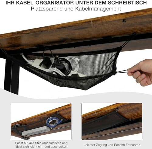 Electric Height Adjustable Standing Desk  48x 24 Inch Sit Stand Up Desk with Cable Management  2 Memory Presets  Splice Board Ergonomic Desk for Home Office Rustic Brown Desktop
