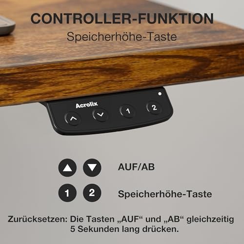 Electric Height Adjustable Standing Desk  48x 24 Inch Sit Stand Up Desk with Cable Management  2 Memory Presets  Splice Board Ergonomic Desk for Home Office Rustic Brown Desktop