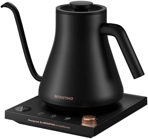 Electric Kettles  Gooseneck Electric Kettle   1  Temperature Control  Stainless Steel Inner  Quick Heating  for Pour Over Coffee  Brew Tea  Boil Hot Water  0 9L Black