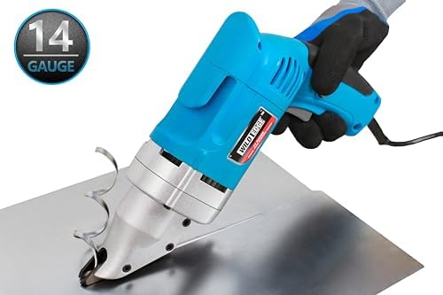 Electric Metal Shear  14 Gauge 5 0 Amp Variable Speed Swivel Head Heavy Duty Sheet Metal Cutter