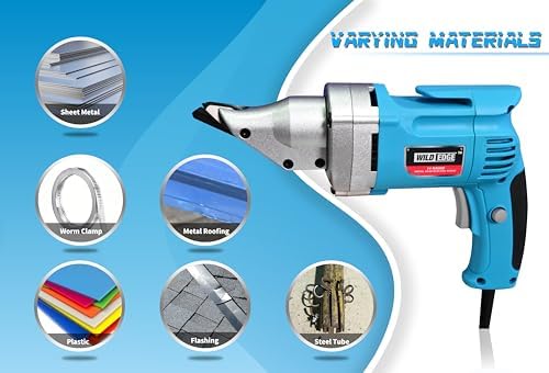 Electric Metal Shear  14 Gauge 5 0 Amp Variable Speed Swivel Head Heavy Duty Sheet Metal Cutter