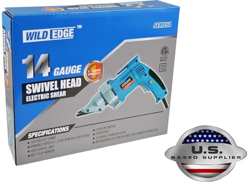 Electric Metal Shear  14 Gauge 5 0 Amp Variable Speed Swivel Head Heavy Duty Sheet Metal Cutter