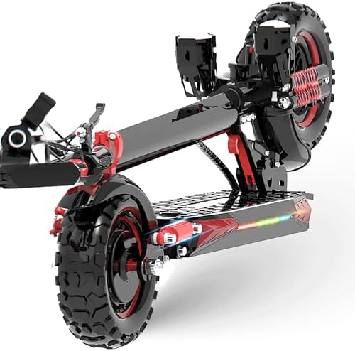 Electric Scooter Adults  34 MPH w/ 40 Mile Range  48V 18/21AH  1200W/1600W Peak Motor  11 Off Road Puncture Resistant Inflatable Tire  Folding E Scooter with Seat  Double Suspension & Braking Systems