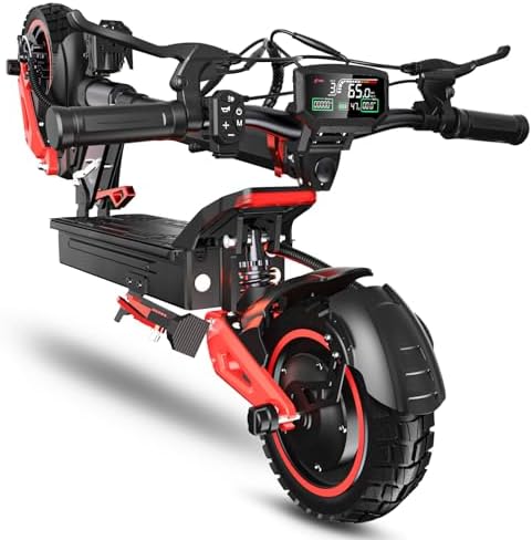 Electric Scooter Adults  1200 1600W Motor  Up to 31/34 MPH Top Speed & 37 Miles Long Range  48V 18/21AH Big Battery  11 Off Road Tire Folding E Scooter with Seat  Double Suspension & Braking Systems