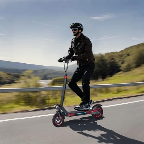 Electric Scooter Adults  1200 1600W Motor  Up to 31/34 MPH Top Speed & 37 Miles Long Range  48V 18/21AH Big Battery  11 Off Road Tire Folding E Scooter with Seat  Double Suspension & Braking Systems