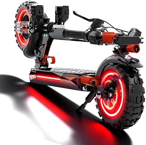 Electric Scooter Adults  1200 1600W Motor  Up to 31/34 MPH Top Speed & 37 Miles Long Range  48V 18/21AH Big Battery  11 Off Road Tire Folding E Scooter with Seat  Double Suspension & Braking Systems