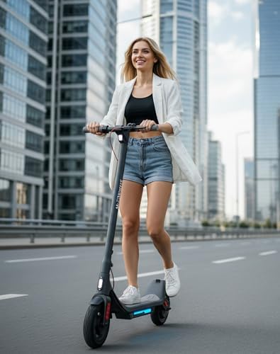 Electric Scooter  300W Scooter with Suspension 15 5MPH 11miles Range 7500mah Battery Comfortable Riding  Widened Deck