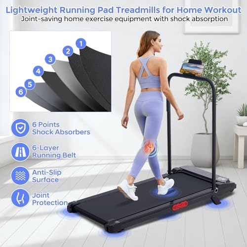 Electric Treadmills for Home with Incline  Walking Pad Treadmill with Handle Bar  0 6 7 6MPH Portable Small Treadmills with Handles for Home Small Spaces  3 0HP Walking Pad with Incline and 350LBS
