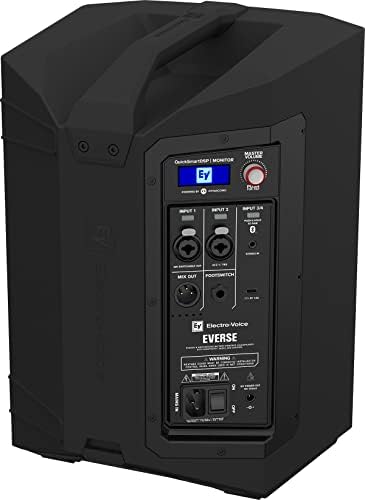Electro-Voice EVERSE - Altavoz compacto de 8 pulgadas, ligero, con batería de 2 vías, con audio Bluetooth y control (negro)