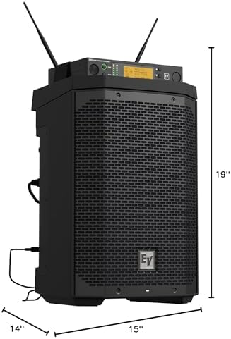 Electro-Voice EVERSE - Altavoz compacto de 8 pulgadas, ligero, con batería de 2 vías, con audio Bluetooth y control (negro)