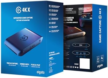Elgato 4K X   Capture Up to 4K144 with Ultra Low Latency on PS5 Pro  Xbox Series X S  Nintendo Switch 2  OBS and More  HDMI 2 1  VRR  HDR10  USB 3 2 Gen 2  for Streaming & Recording  PC Mac iPad