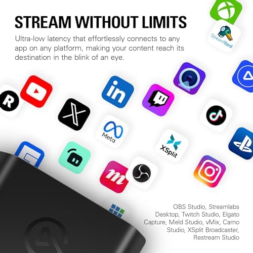 Elgato 4K X   Capture Up to 4K144 with Ultra Low Latency on PS5 Pro  Xbox Series X S  Nintendo Switch 2  OBS and More  HDMI 2 1  VRR  HDR10  USB 3 2 Gen 2  for Streaming & Recording  PC Mac iPad
